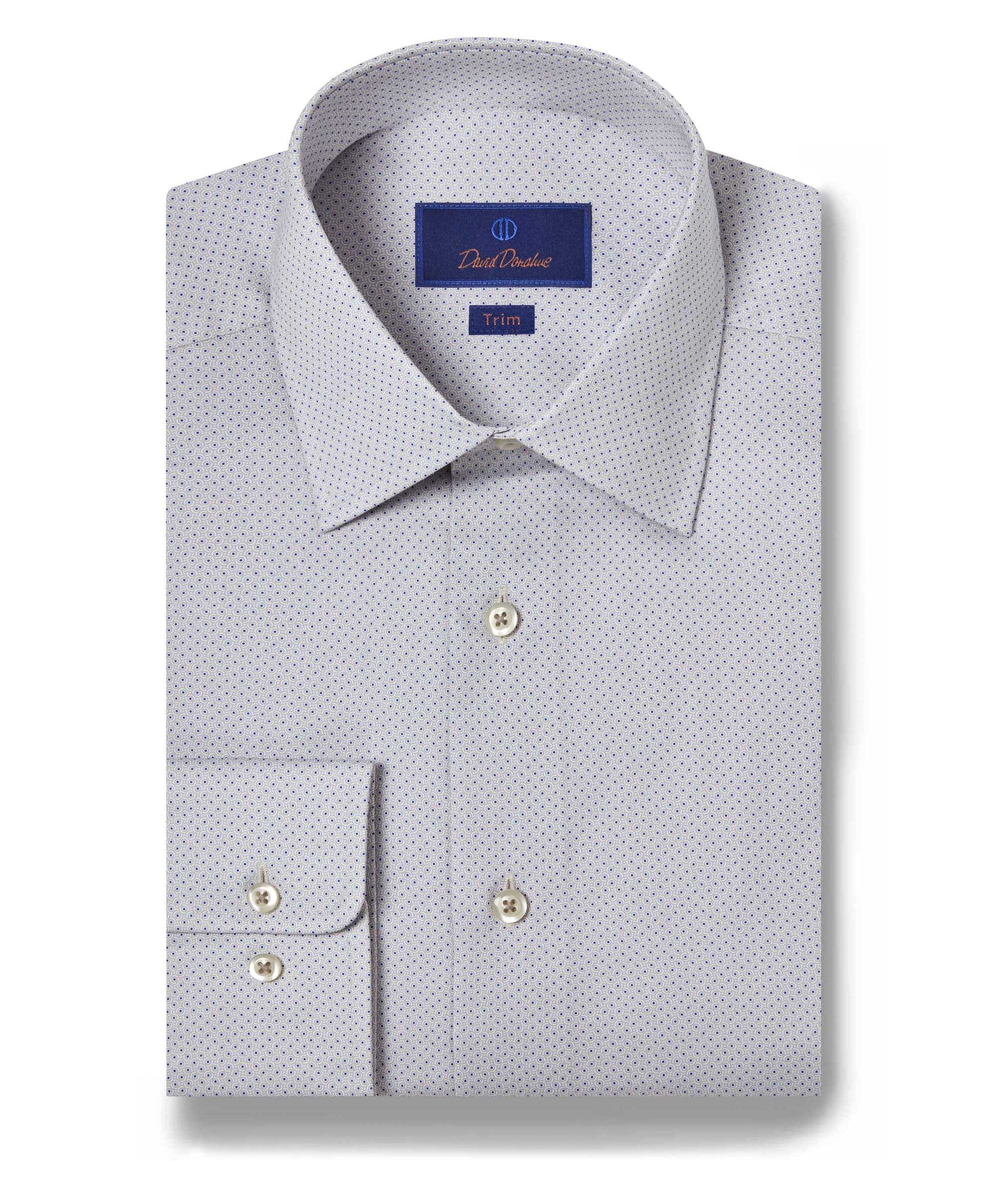 dot print dress shirt Men's Navy White Brush Dot Print Sport Shirt