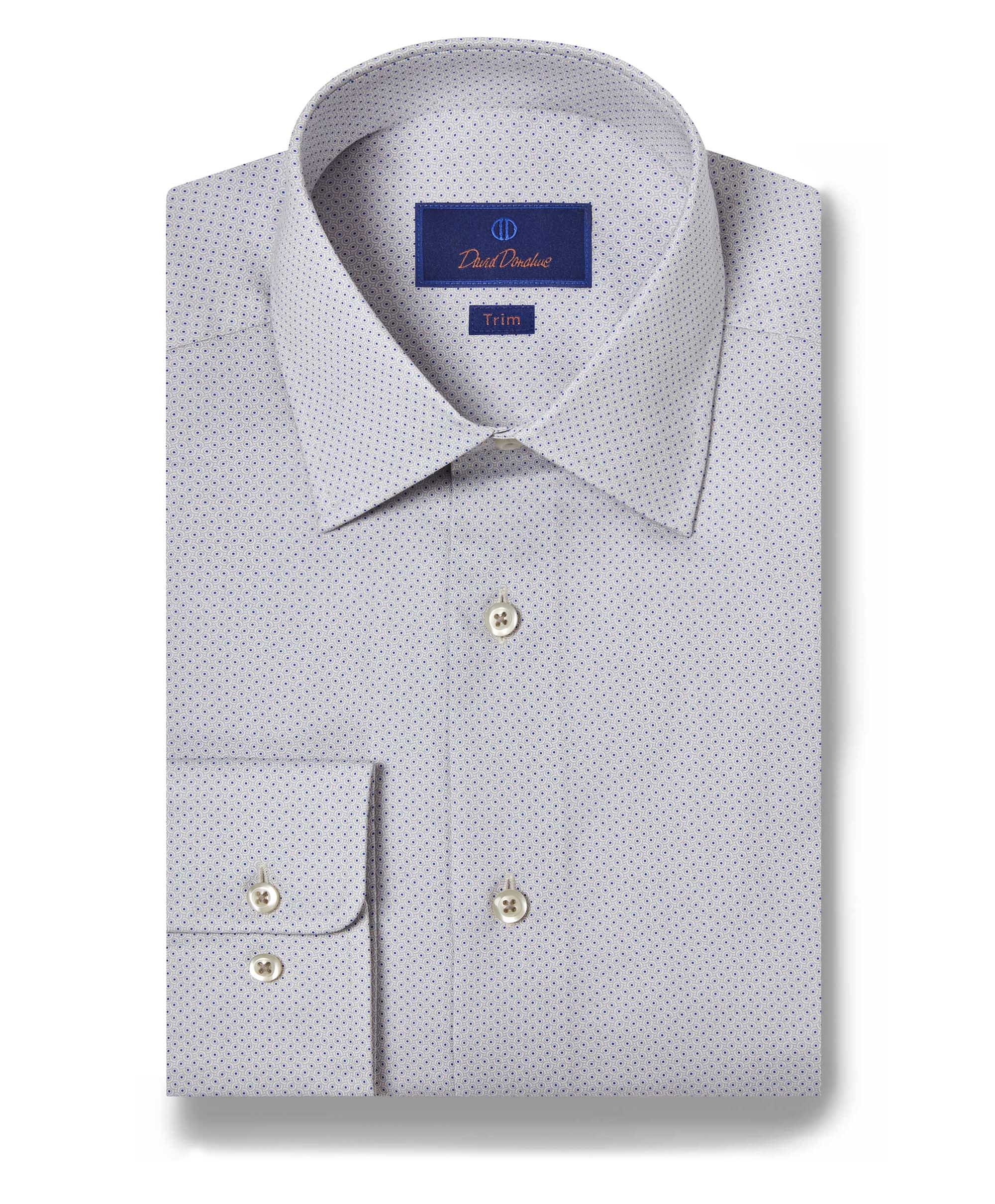 David Donahue Geometric Dot Print Dress Shirt 10010