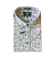 Viyella Blue Floral Short Sleeve Sport Shirt Big & Tall