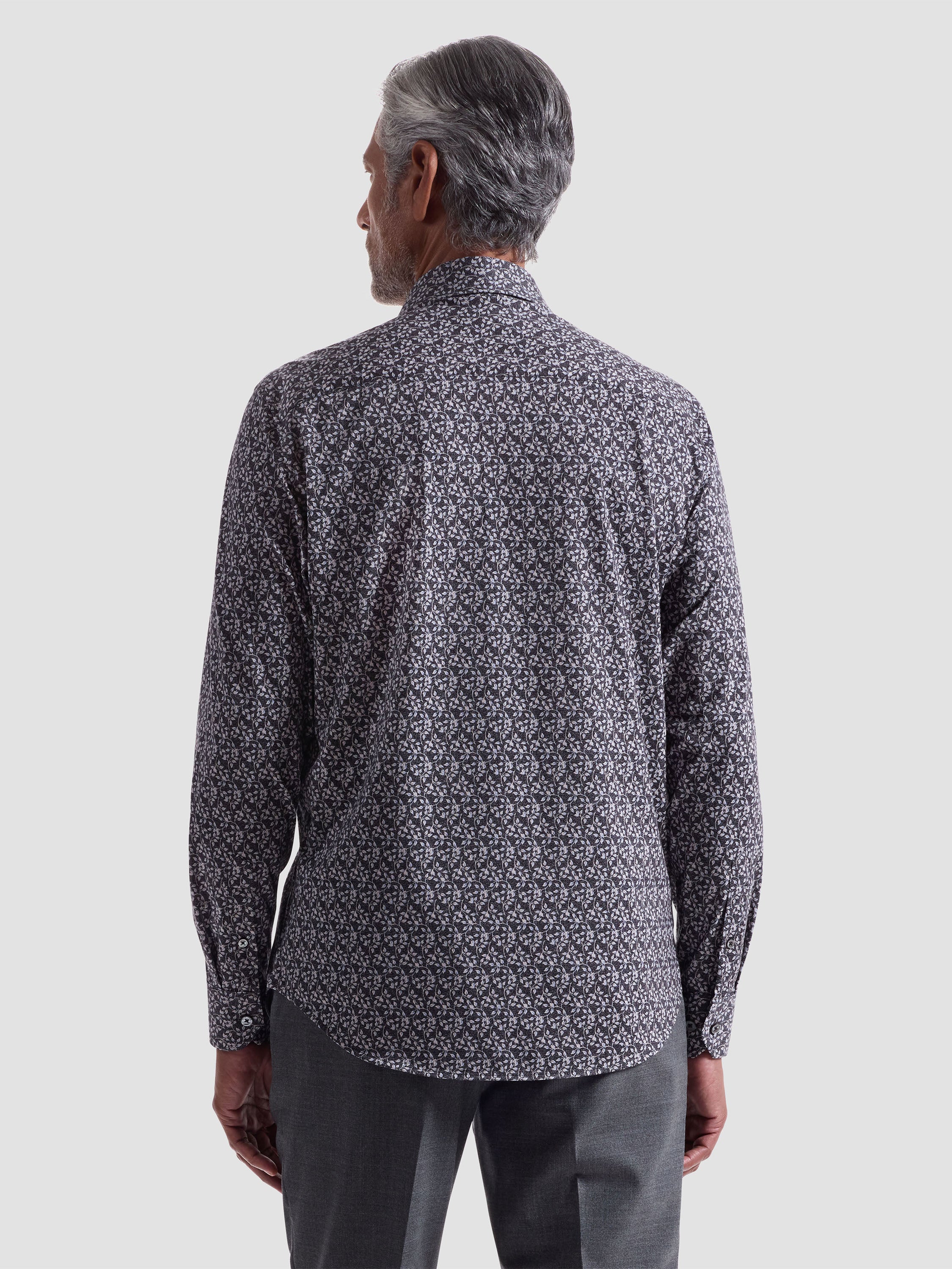 Bugatchi James Leaf Print Sport Shirt HF9221K60