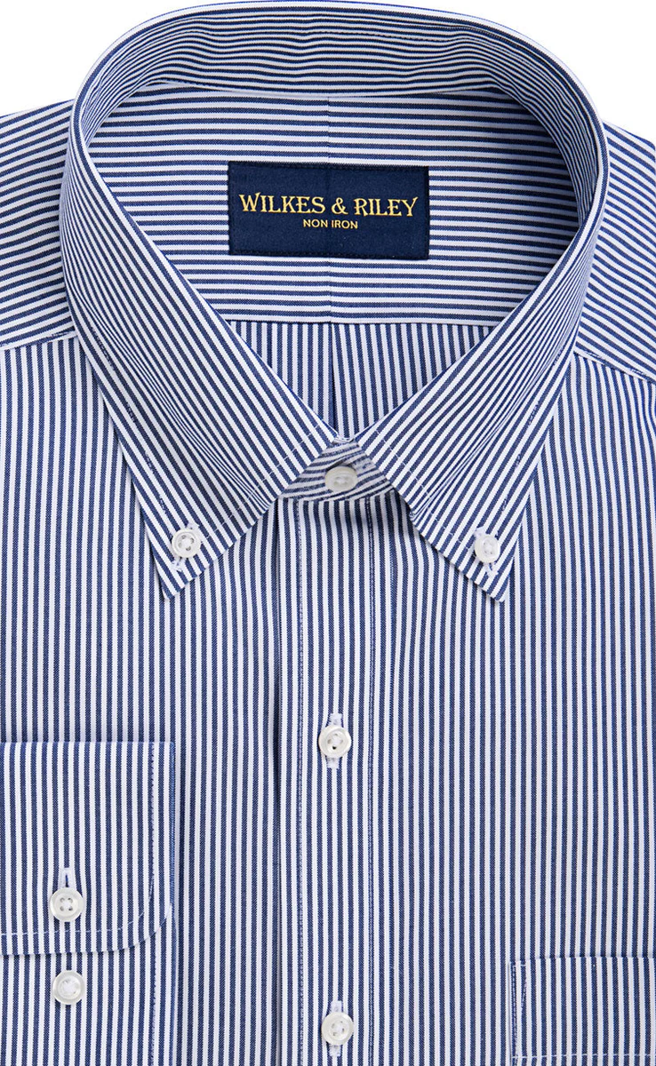 blue dress for baby girl Wilkes & Riley British Navy Stripe Dress Shirt Big & Tall – Ted's Clothiers