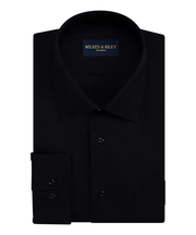 Wilkes & Riley Black Solid Spread Collar Big & Tall Dress Shirt