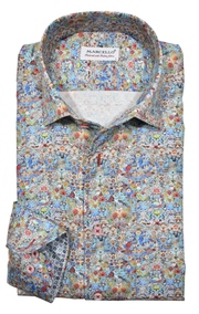 Marcello Dragon Abstract Roll Collar Sport Shirt W023R