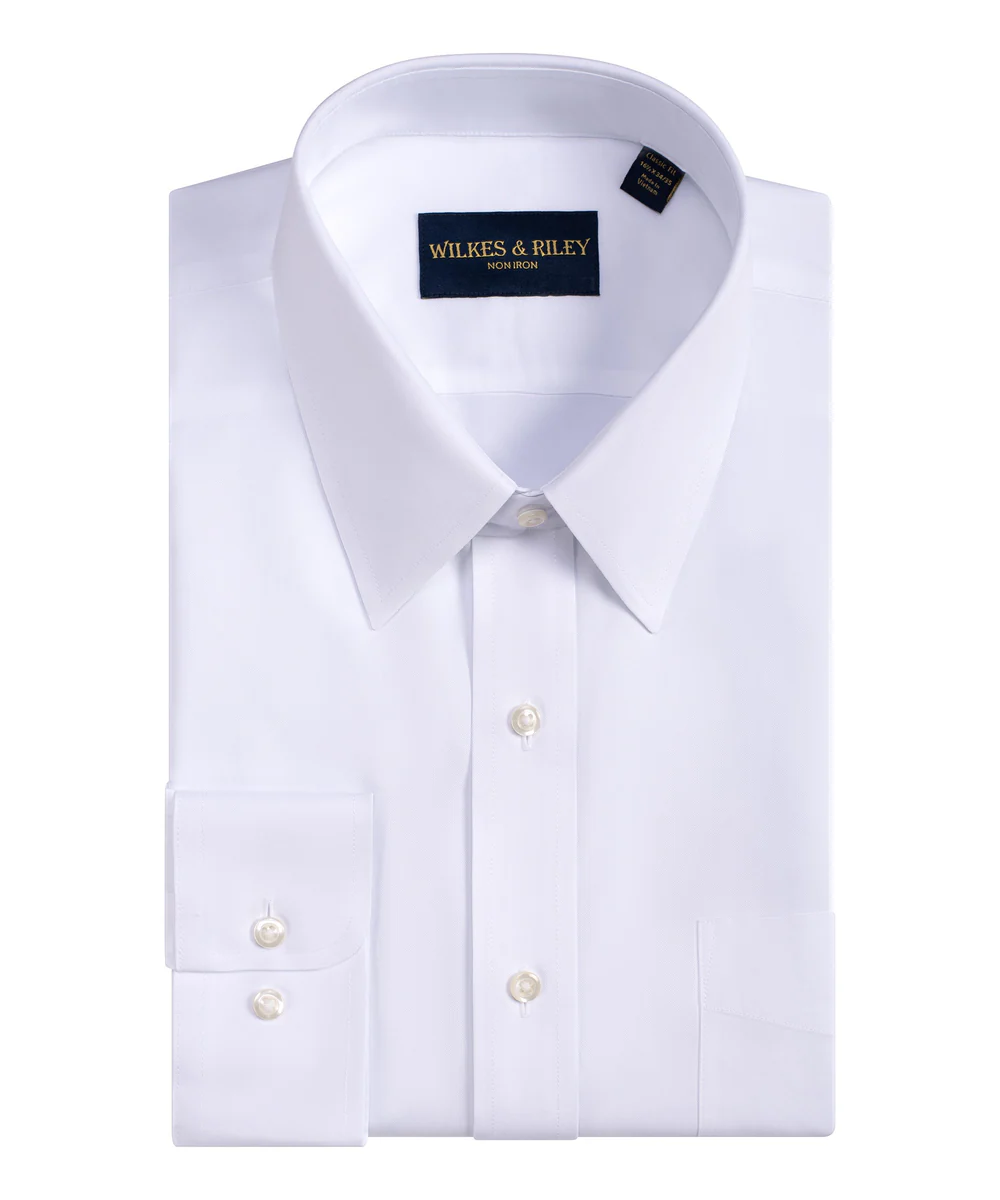 Wilkes & Riley White Spread Collar Dress Shirt B1015 Big & Tall