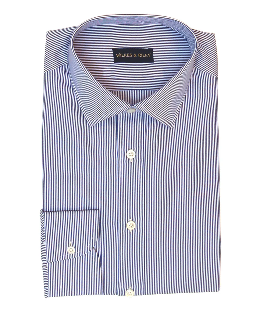 Wilkes & Riley Blue Bengal Stripe Dress Shirt Big & Tall