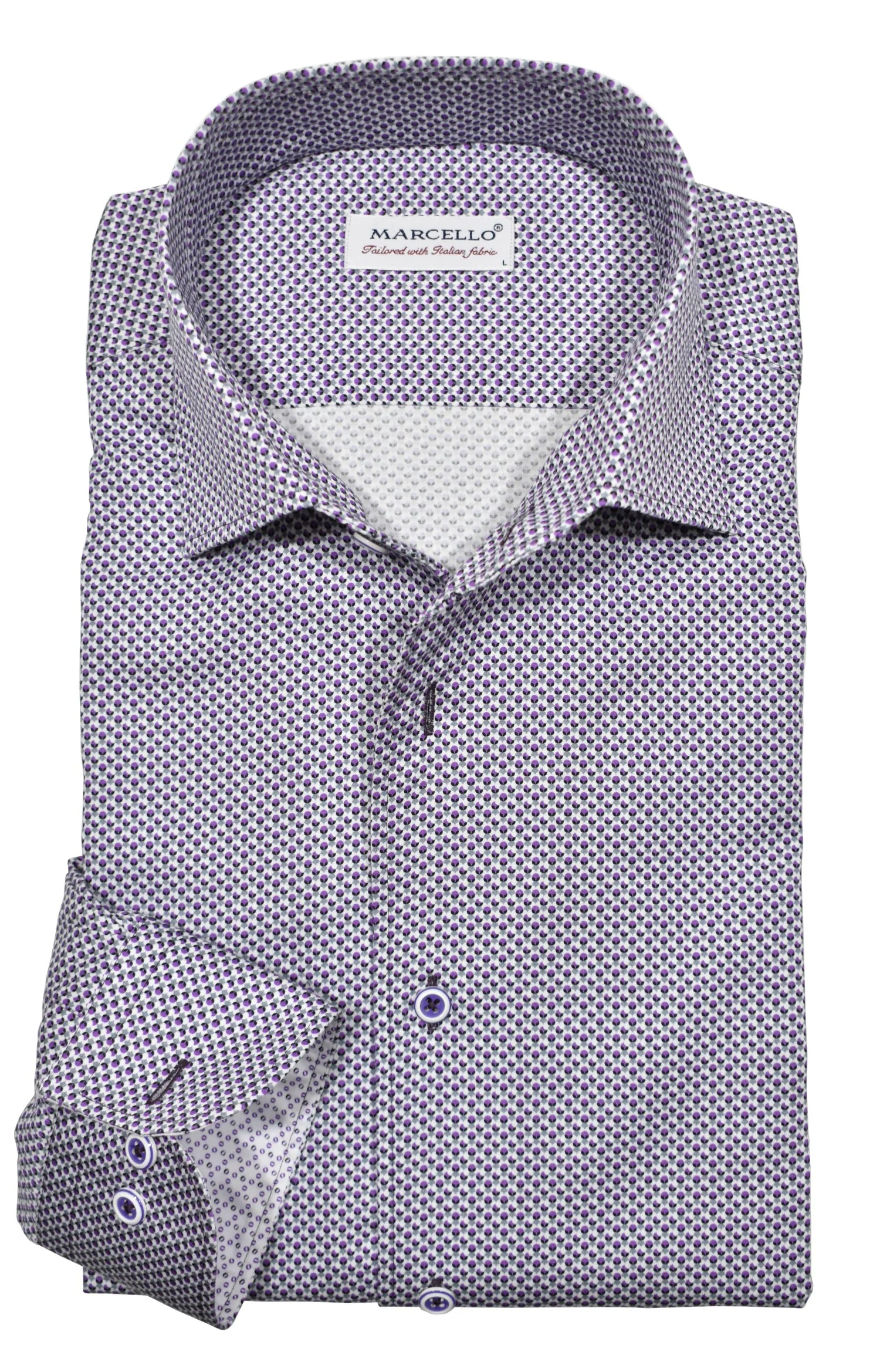 Marcello Sport Shirt Plum Concentric W-029R