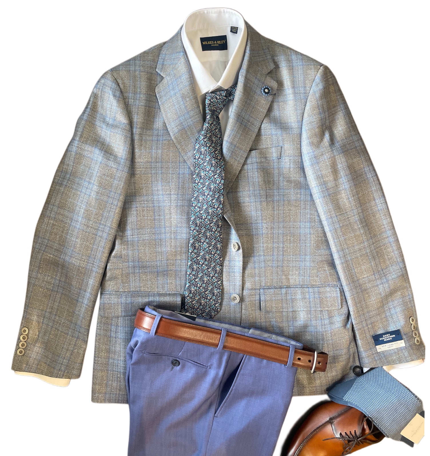 Hart Schaffner Marx New York Sport Coat 30C0188 Gry/Blue / 44 / L Hart Schaffner Marx New York Sport Coat 30C0188 Gry/Blue / 44 / L