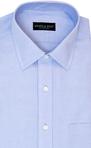 Wilkes & Riley Blue Solid Spread Collar Big & Tall Dress Shirt