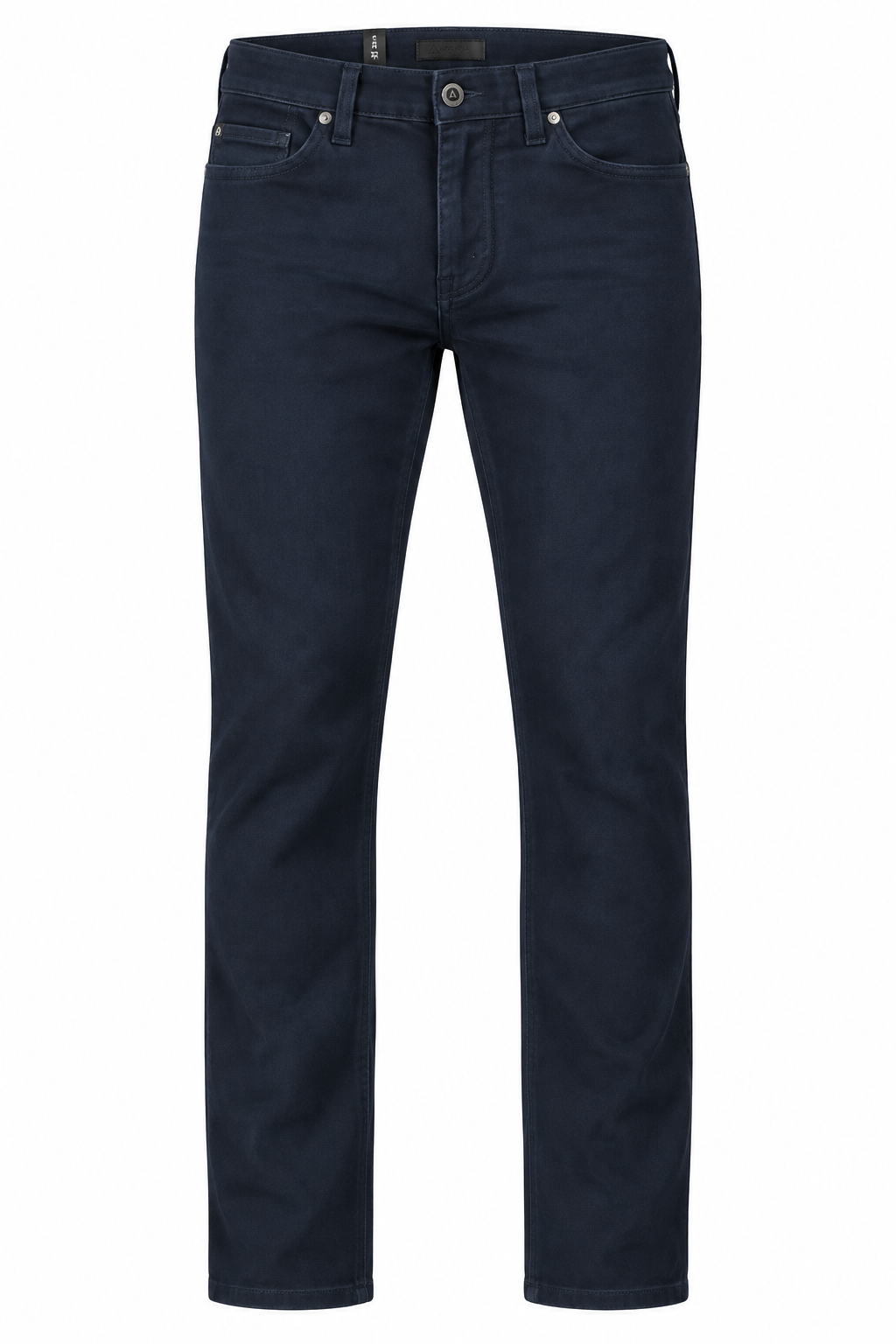 Alberto PIPE 1607 Diamond Brushed Stretch Cotton Jeans in dark blue, straight-leg fit, front view with button and zip closure, made from premium stretch cotton.