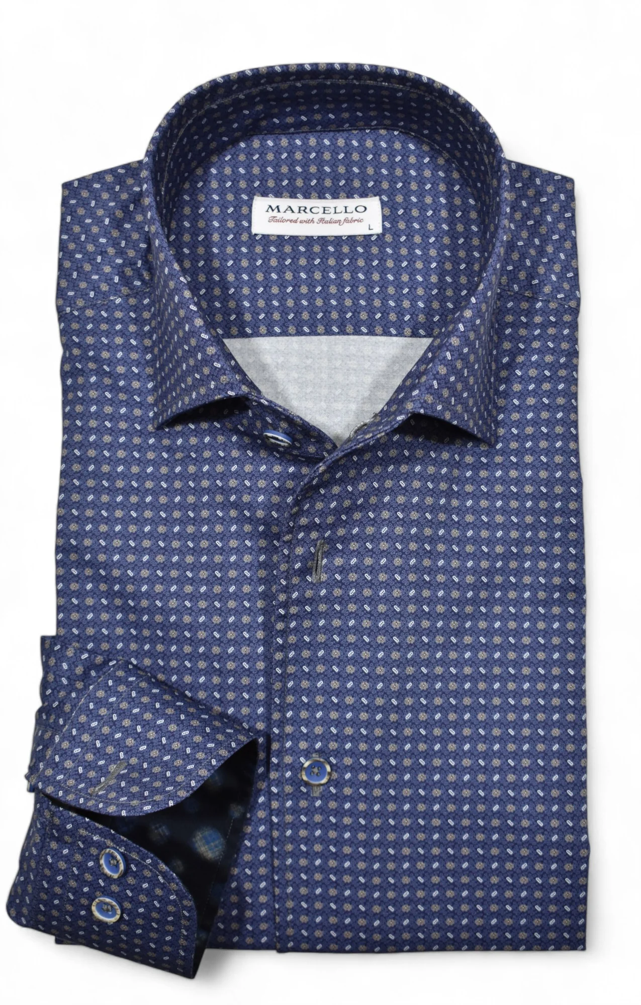 Marcello Sport Shirt Monaco Micro Print  W-086R