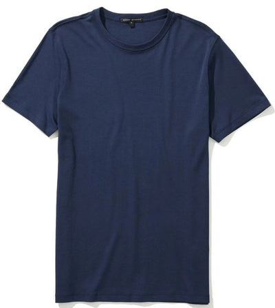 The Robert Barakett Georgia Tee Big & Tall 23336, a plain navy blue Pima cotton crew neck t-shirt with short sleeves from Robert Barakett, is laid flat on a white background.