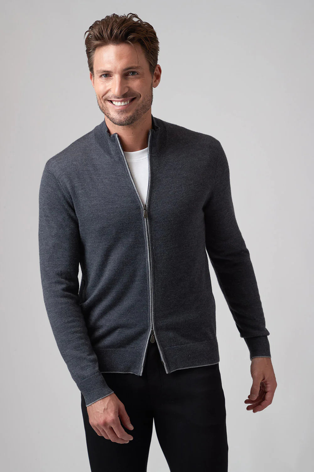 Raffi Matteo Merino Zip Sweater HWC19390-Z