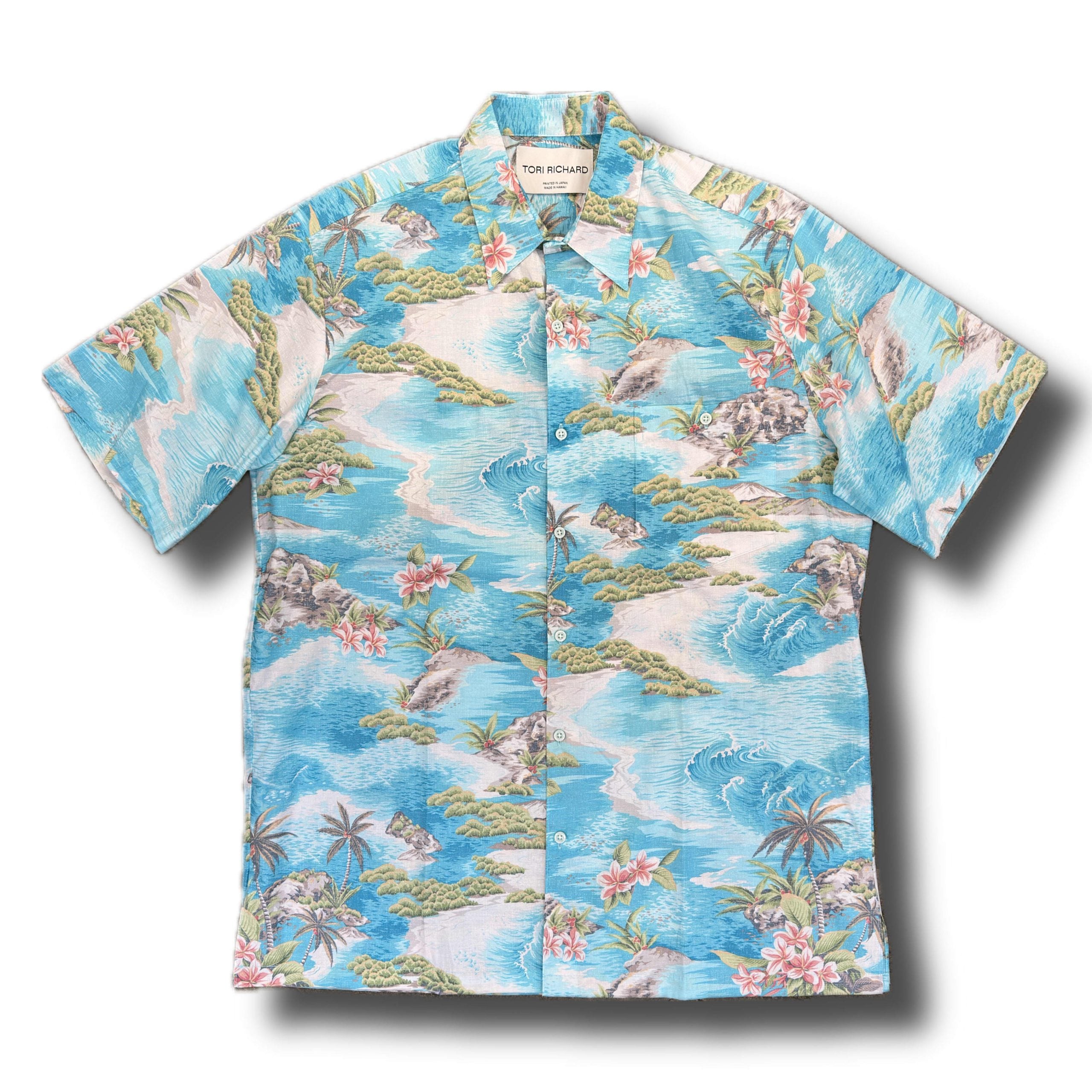 Tori Richard Panorama Big & Tall Shirt Pacific Blue
