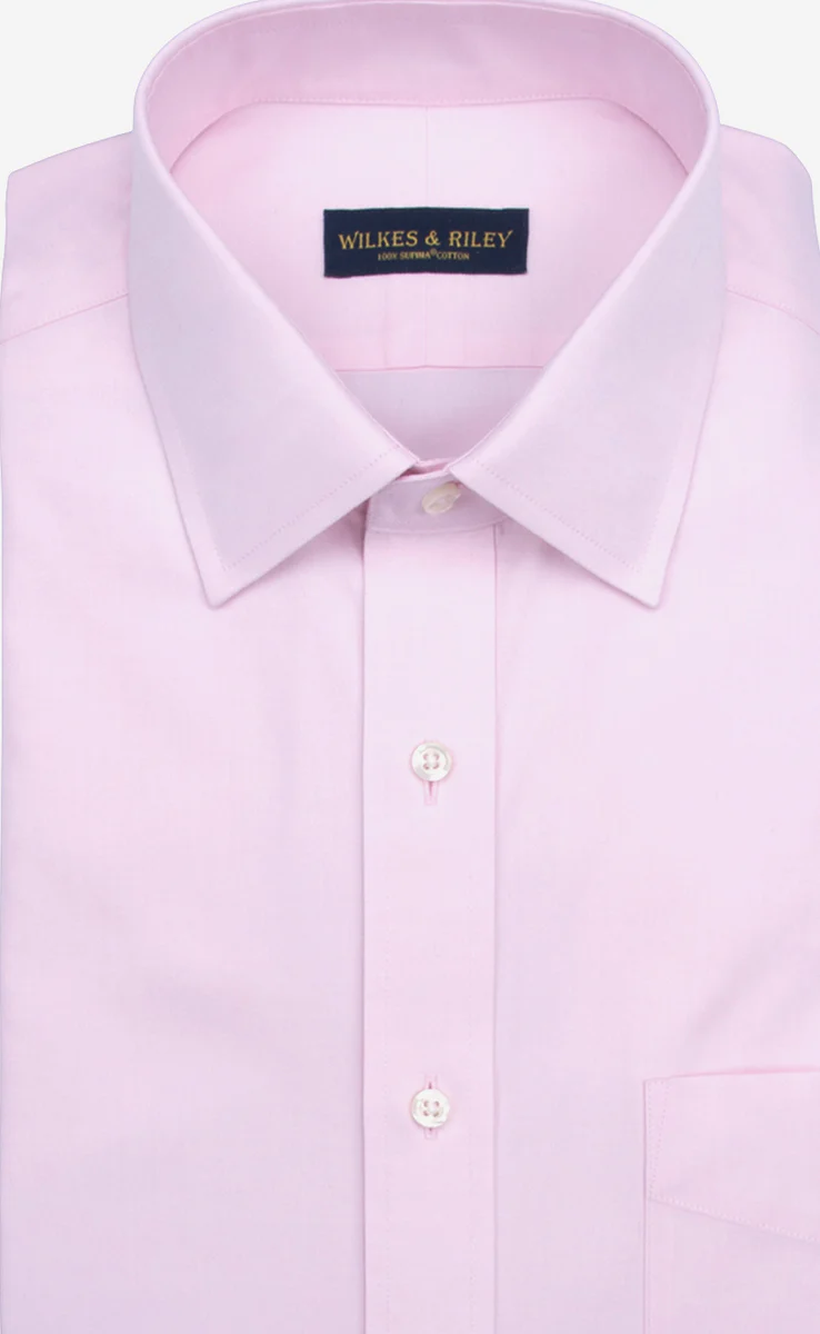 Wilkes & Riley Pink Solid Spread Collar Dress Shirt B1045