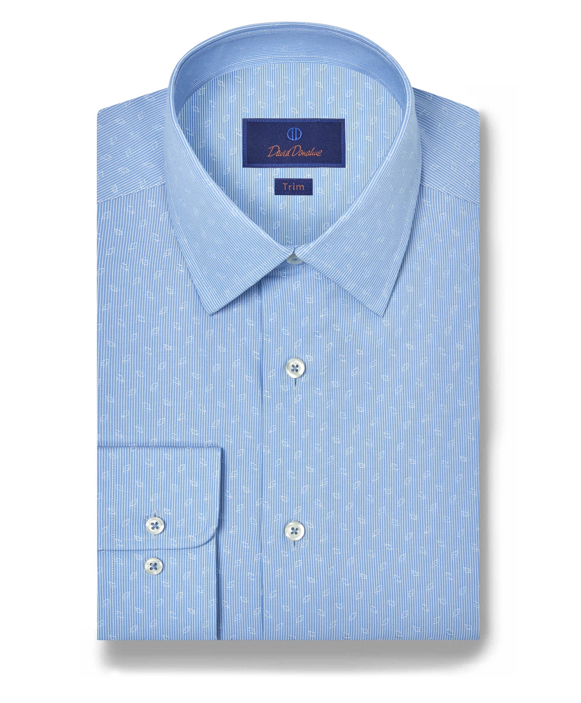 David Donahue Sky Diamond Dobby Dress Shirt TBSP12005454 Sky (454) / 17.5 / 36/37 David Donahue Sky Diamond Dobby Dress Shirt TBSP12005454 Sky (454) / 17.5 / 36/37