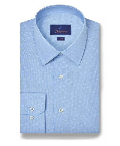 David Donahue Sky Diamond Dobby Dress Shirt TBSP12005454
