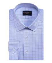 Wilkes & Riley Sky/Burg Plaid Windowpane Dress Shirt