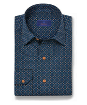 David Donahue Micro Print Sport Shirt CBSM11209