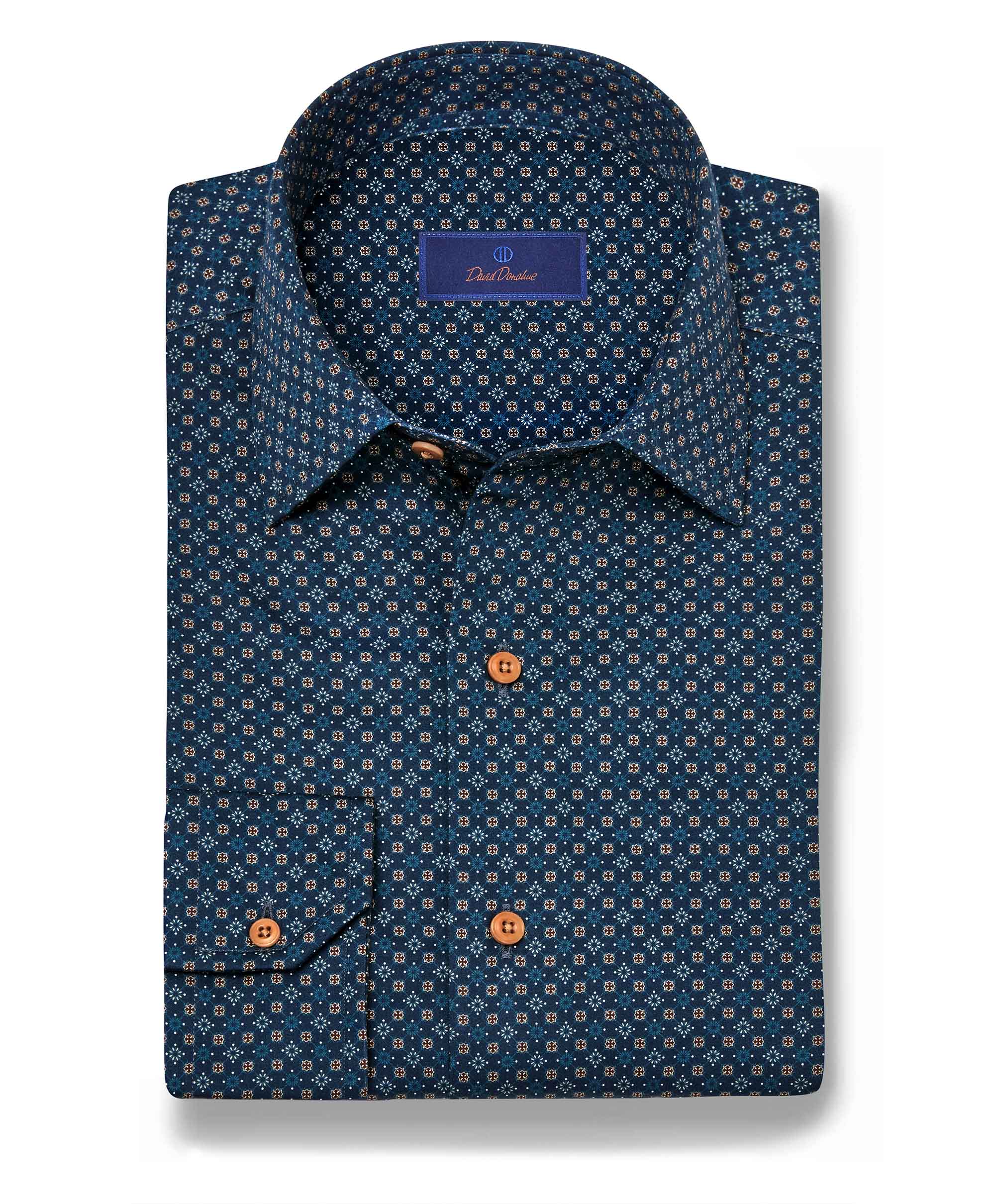 David Donahue Micro Print Sport Shirt CBSM11209