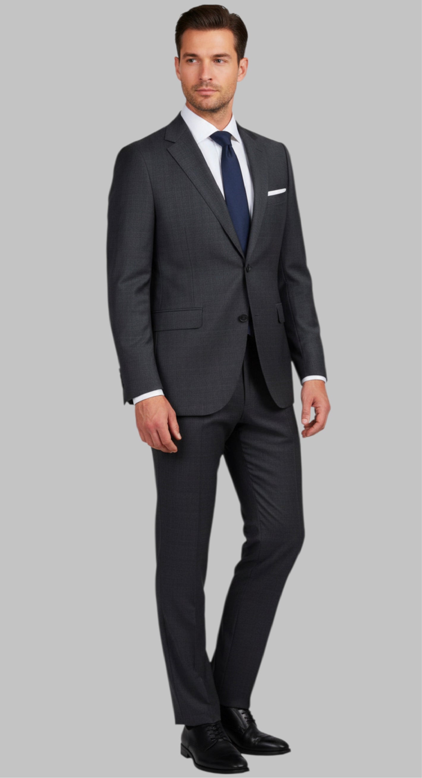 Paul Betenly Charcoal Plaid Slim Suit 1D6112