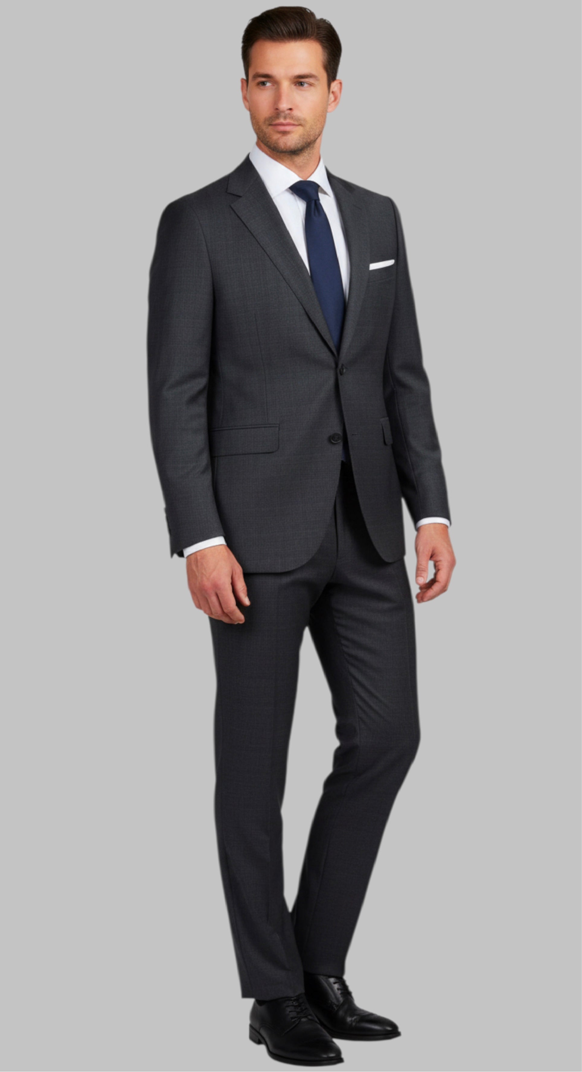Paul Betenly Charcoal Plaid Slim Suit 1D6112