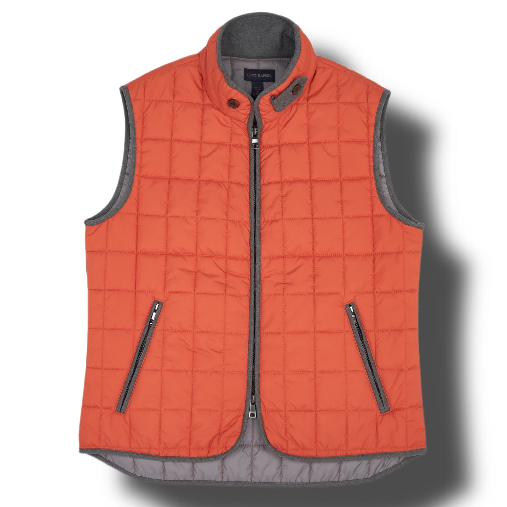 Scott Barber Quilted Vest V711 Army(12) X-Large