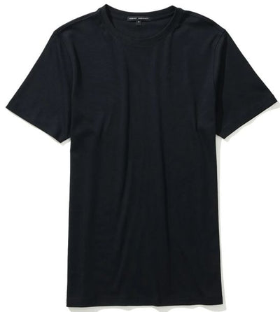 The Robert Barakett Georgia Tee Big & Tall 23336, a plain black Pima cotton crew neck T-shirt with short sleeves, is displayed laid flat on a white background.