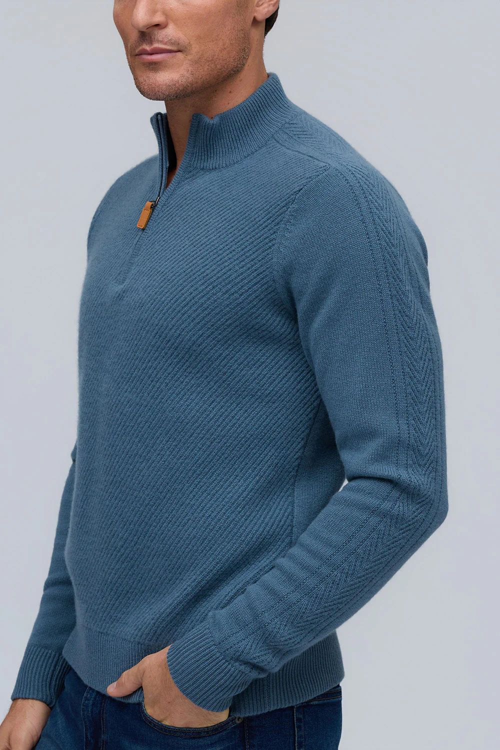 Raffi Cashmere Zip Mock HZR13098-Z