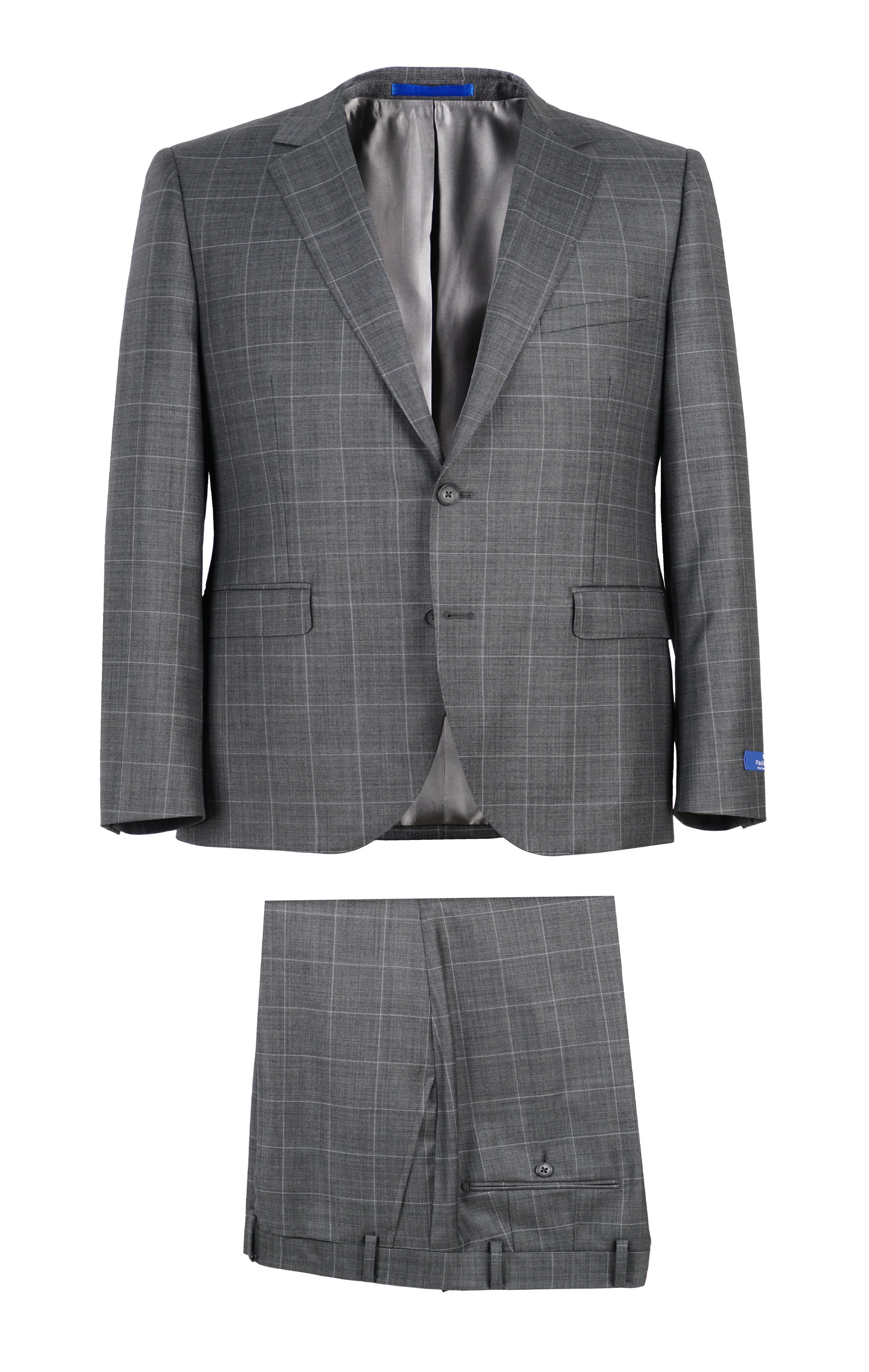Paul Betenly Grey Plaid Slim Suit 1D6115