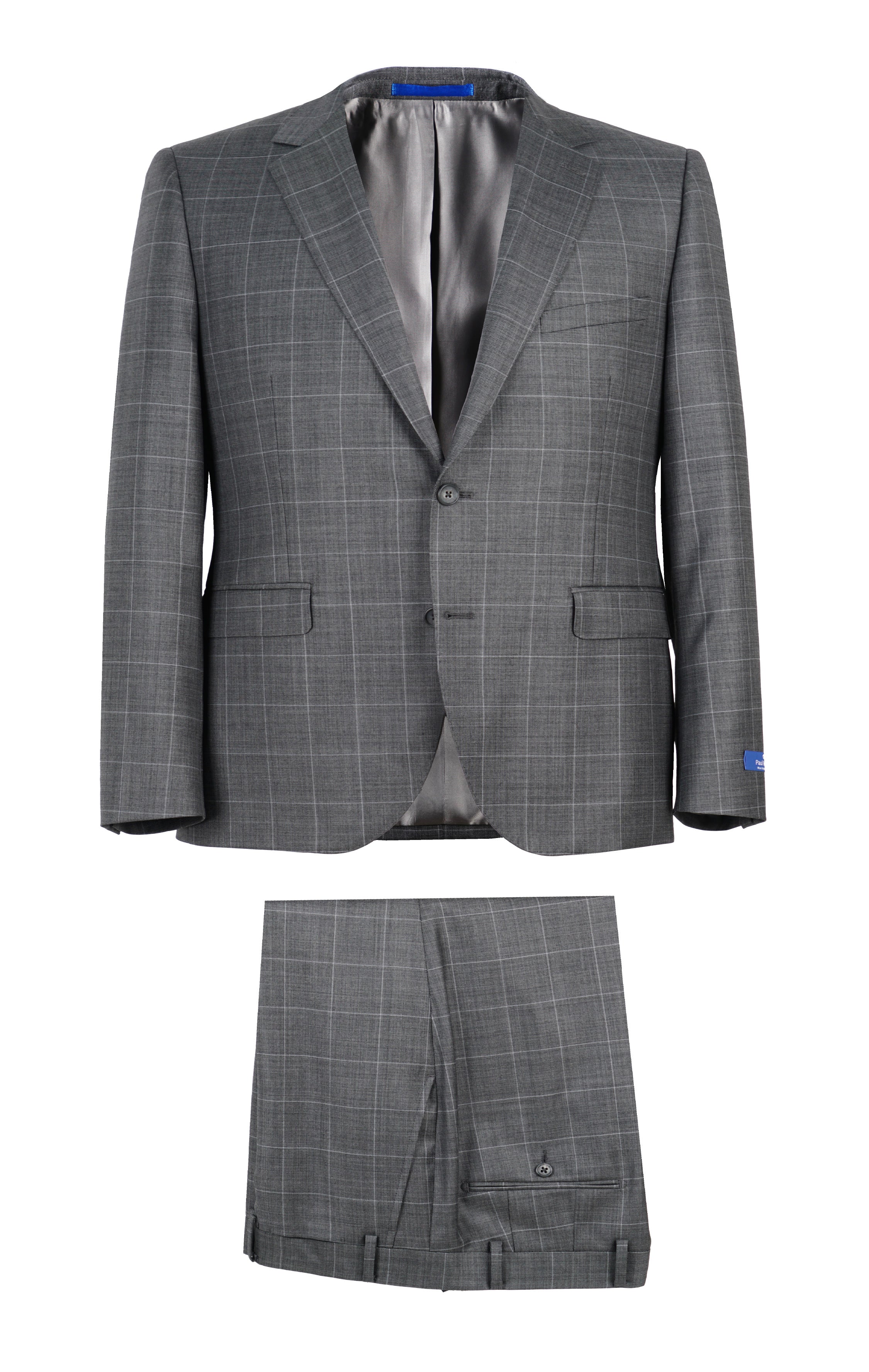Paul Betenly Grey Plaid Slim Suit 1D6115