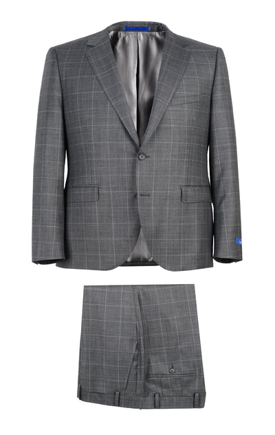 Paul Betenly Grey Plaid Slim Suit 1D6115
