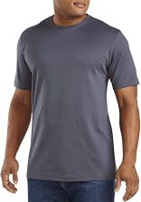 A person wearing a Robert Barakett Georgia Tee Big & Tall 23336 in gray and blue jeans stands facing slightly to the side.