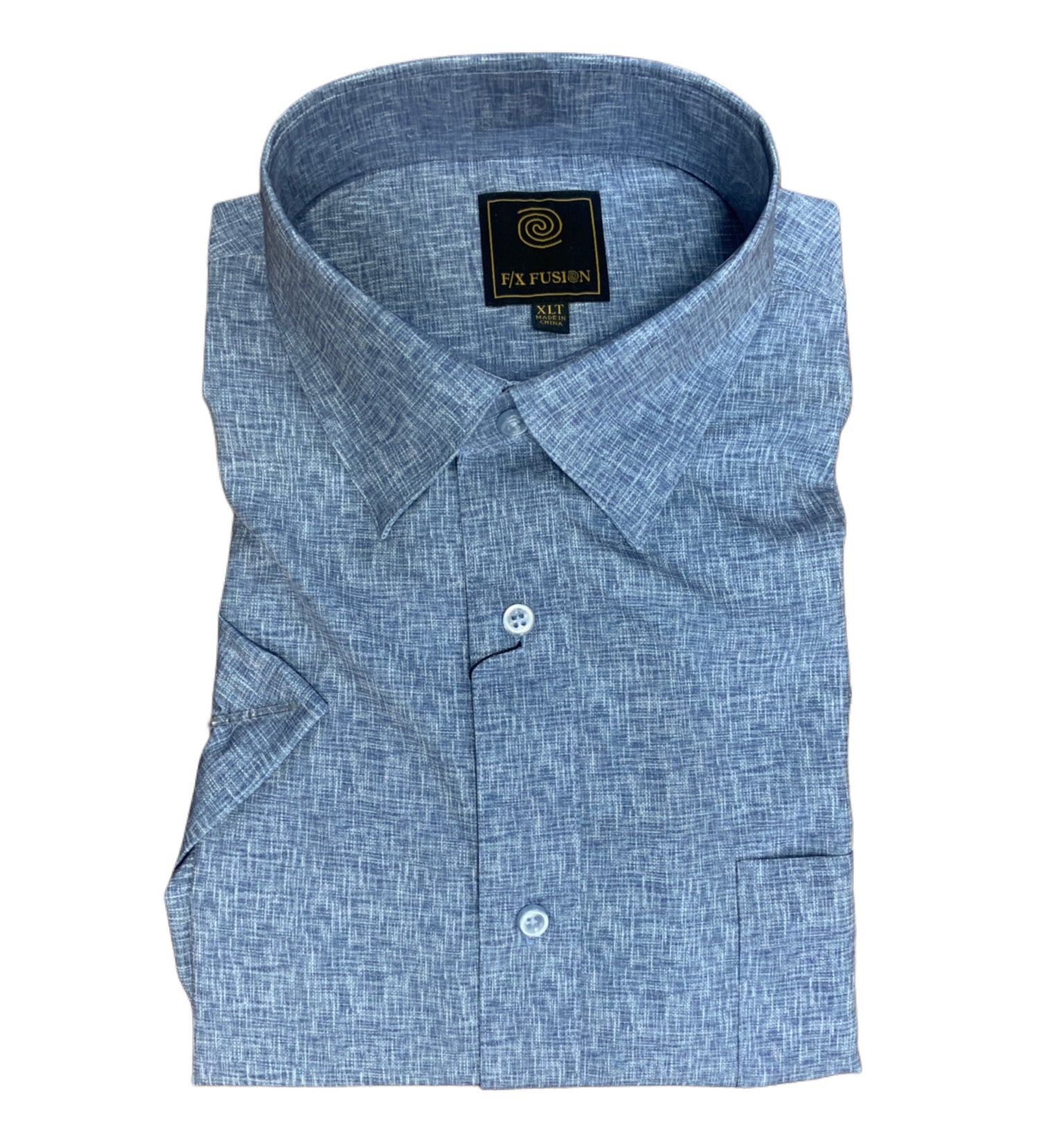 F/X  Fusion Big & Tall Men's Short Sleeve Shirt Texture Linen FW2272